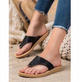 Kylie Chaussons À Motif Ajouré noir 1