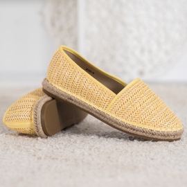 SHELOVET Espadrilles Jaunes Tressées 1