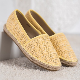 SHELOVET Espadrilles Jaunes Tressées 2