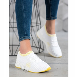 SHELOVET Chaussures à enfiler en textile blanc 1