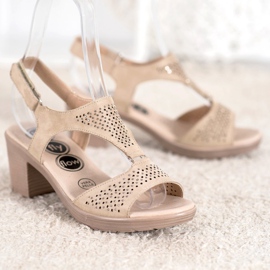 SHELOVET Sandales velcro confortables brun 1