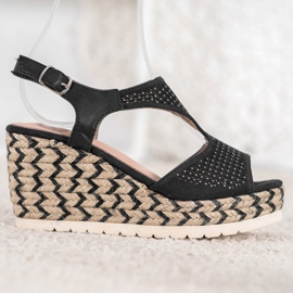 Aclys Espadrilles En Daim Sur Le Compensé le noir 3
