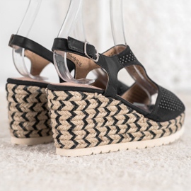 Aclys Espadrilles En Daim Sur Le Compensé le noir 4