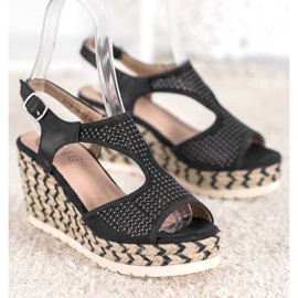 Aclys Espadrilles En Daim Sur Le Compensé le noir 5