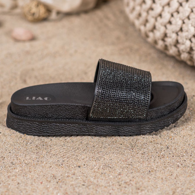 SHELOVET Pantoufles Sur Une Haute Plate-Forme le noir 2