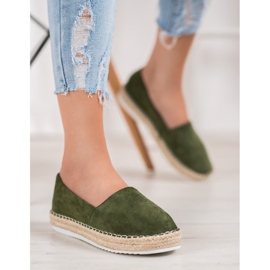 Small Swan Espadrilles En Daim Vert 1