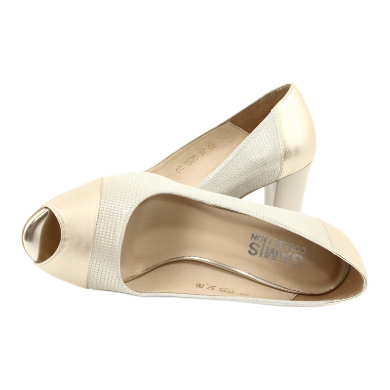 Navettes open toe Gamis 1525 beige doré 4