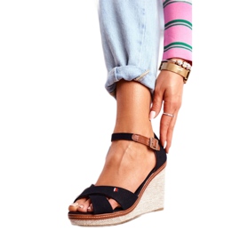 SEA Sandales Sur Compensées Pour Femmes Noir LaMane brun 1