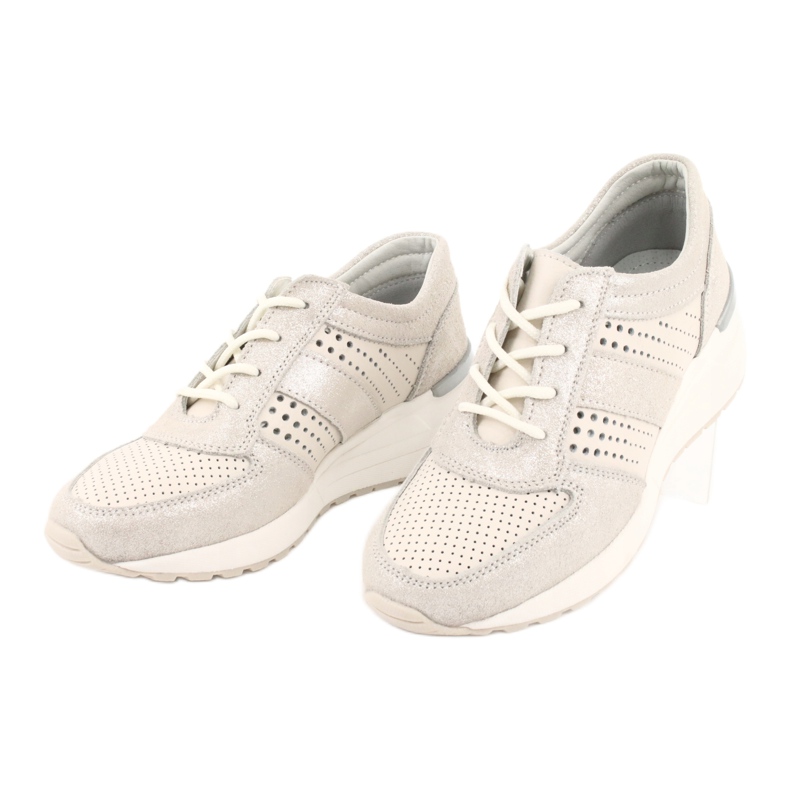 Jezzi Chaussures de sport confortables sur le talon compensé 20PB08-1641 beige 2