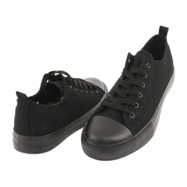 American Club Les baskets féminines liées LH17 / 22 Black le noir 3
