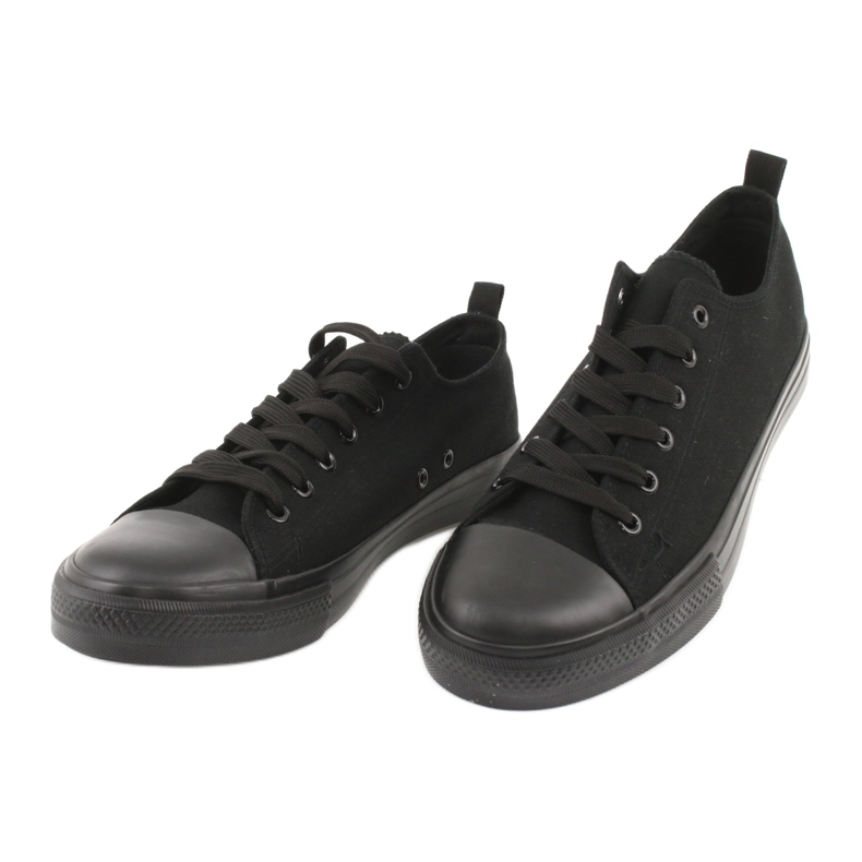 American Club Les baskets féminines liées LH17 / 22 Black noir 2