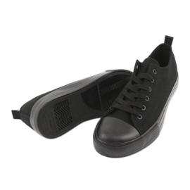 American Club Les baskets féminines liées LH17 / 22 Black le noir 4