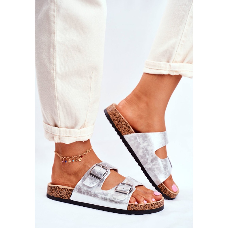 EVE Chaussons Femme Avec Boucles Argent Vivio gris 2