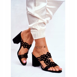 Pantoufles élégantes pour femmes sur une barre Sergio Leone Noir SK031 le noir 2