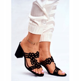 Pantoufles élégantes pour femmes sur une barre Sergio Leone Noir SK031 1