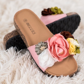 SHELOVET Pantoufles Avec Des Fleurs rose 2