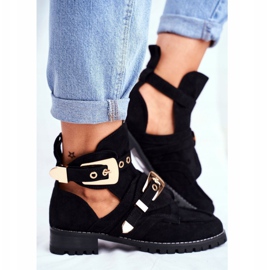 Lu Boo Chaussures Découpées En Daim Noir Rock Girl le noir 4