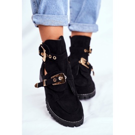 Lu Boo Chaussures Découpées En Daim Noir Rock Girl le noir 3