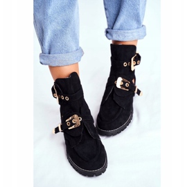 Lu Boo Chaussures Découpées En Daim Noir Rock Girl le noir 5