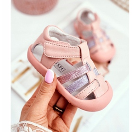 Apawwa Sandales Enfant avec Velcro Glitter Rose Ontario 1