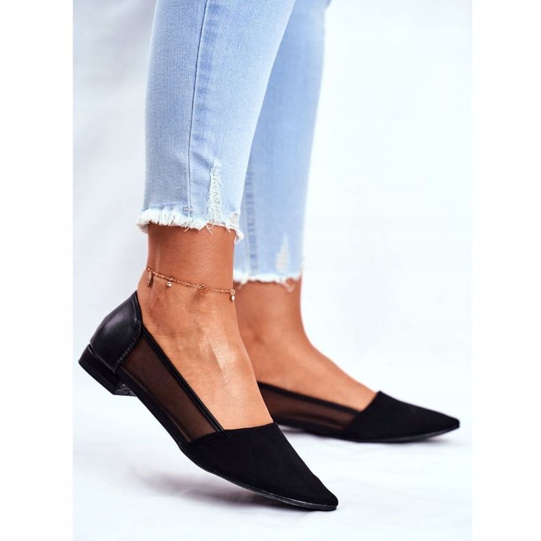 EVE Ballerines Femme Maille Daim Black Fibe le noir 2