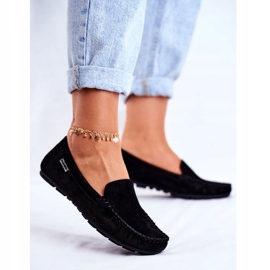 Vinceza Mocassins Femme Daim Cuir Noir Papito le noir 1