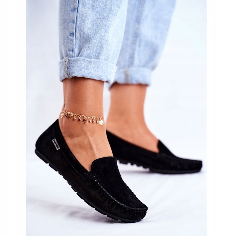 Vinceza Mocassins Femme Daim Cuir Noir Papito 1