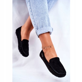 Vinceza Mocassins Femme Daim Cuir Noir Papito le noir 3