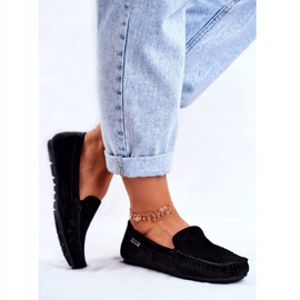 Vinceza Mocassins Femme Daim Cuir Noir Papito le noir 2
