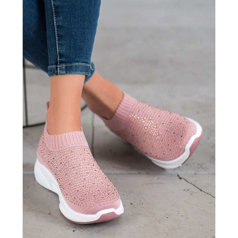 Kayla Chaussures de sport avec cristaux rose 1