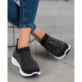 Kayla Chaussures de sport avec cristaux noir 2