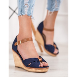 SHELOVET Sandales à talons hauts bleu 1