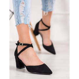 Evento Escarpins en daim noir 1