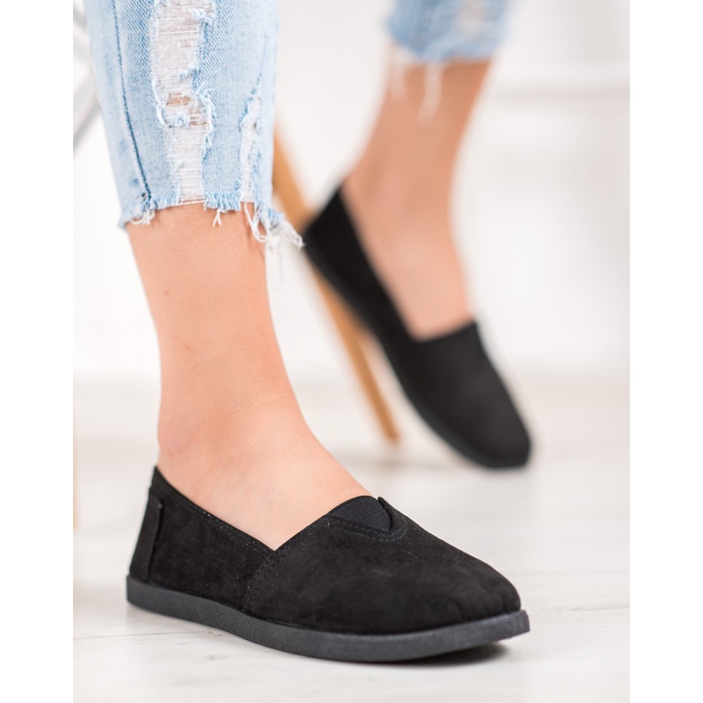SHELOVET Slipons en daim noir 2
