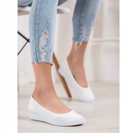 SHELOVET Ballerines Décontractées Blanches 1