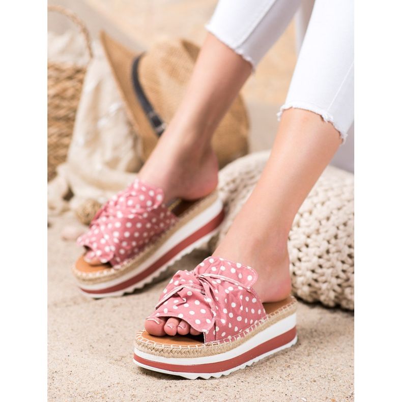 SHELOVET Pantoufles Sur Une Haute Plate-Forme rose 2