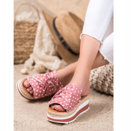 SHELOVET Pantoufles Sur Une Haute Plate-Forme rose 1