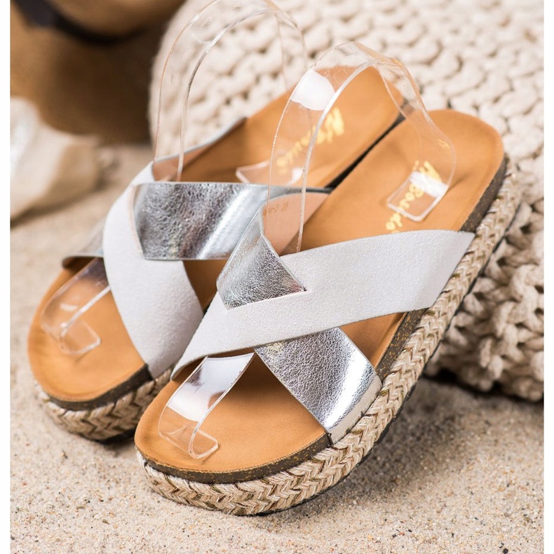 SHELOVET Pantoufles Sur La Plateforme gris 1