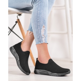 Super Mode Chaussures de sport à enfiler le noir 1 Super Mode Chaussures de sport à enfiler le noir 1