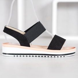 Mannika Sandales en daim sur la plate-forme le noir 4