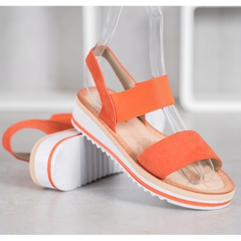 Mannika Sandales en daim sur la plate-forme orange 1