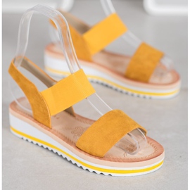 Mannika Sandales en daim sur la plate-forme jaune 5