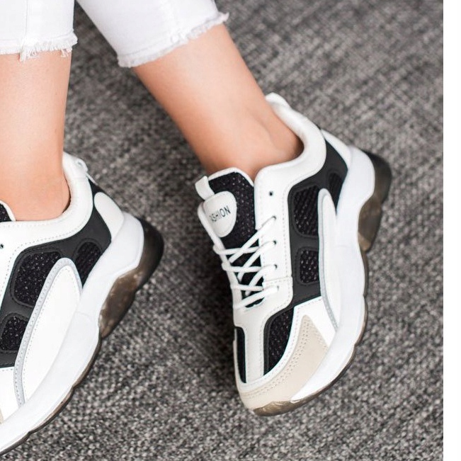 Via Giulia  Baskets À Paillettes Mode blanc noir 1