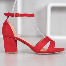 Mannika Sandales en daim rouge 3