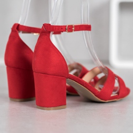 Mannika Sandales en daim rouge 4