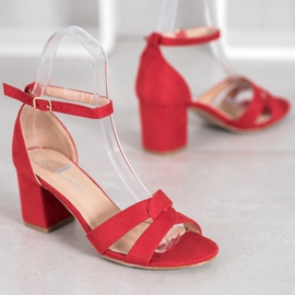 Mannika Sandales en daim rouge 5