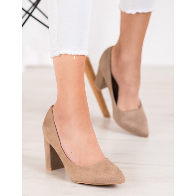 SHELOVET Talons hauts en daim multicolore kaki 1