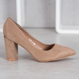 SHELOVET Talons hauts en daim multicolore kaki 2