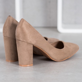 SHELOVET Talons hauts en daim multicolore kaki 3