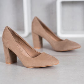 SHELOVET Talons hauts en daim multicolore kaki 4